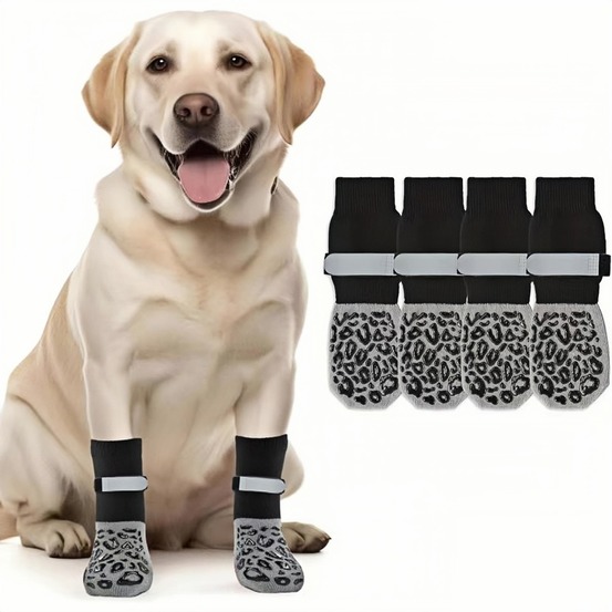 Chaussettes pour chien - 2 paires antidérapantes avec sangles réglables