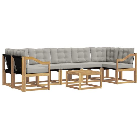 Ensemble de canapés d'extérieur 8 pc blanc et gris clair