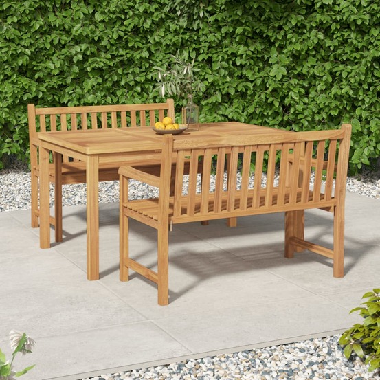 Ensemble à manger de jardin 3 pcs bois de teck massif