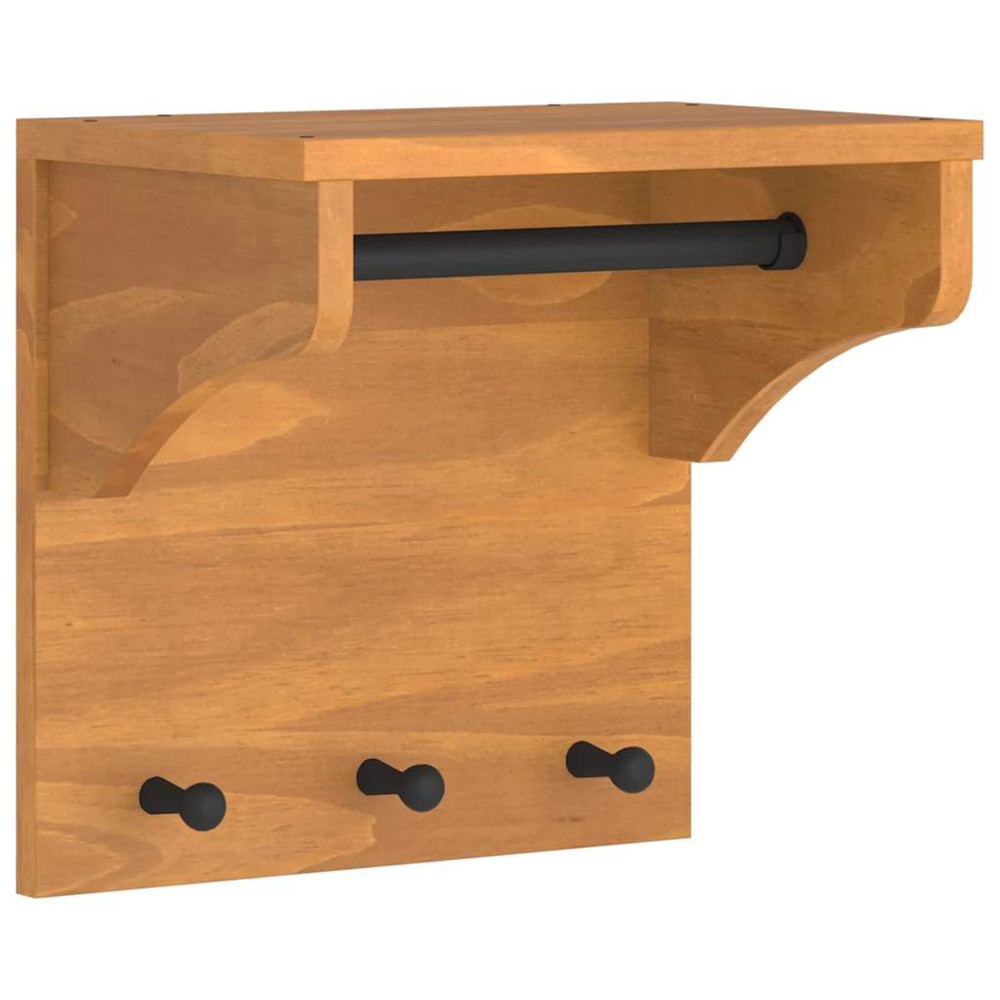Porte-manteau mural sandnes 43x30x42 cm bois massif pin