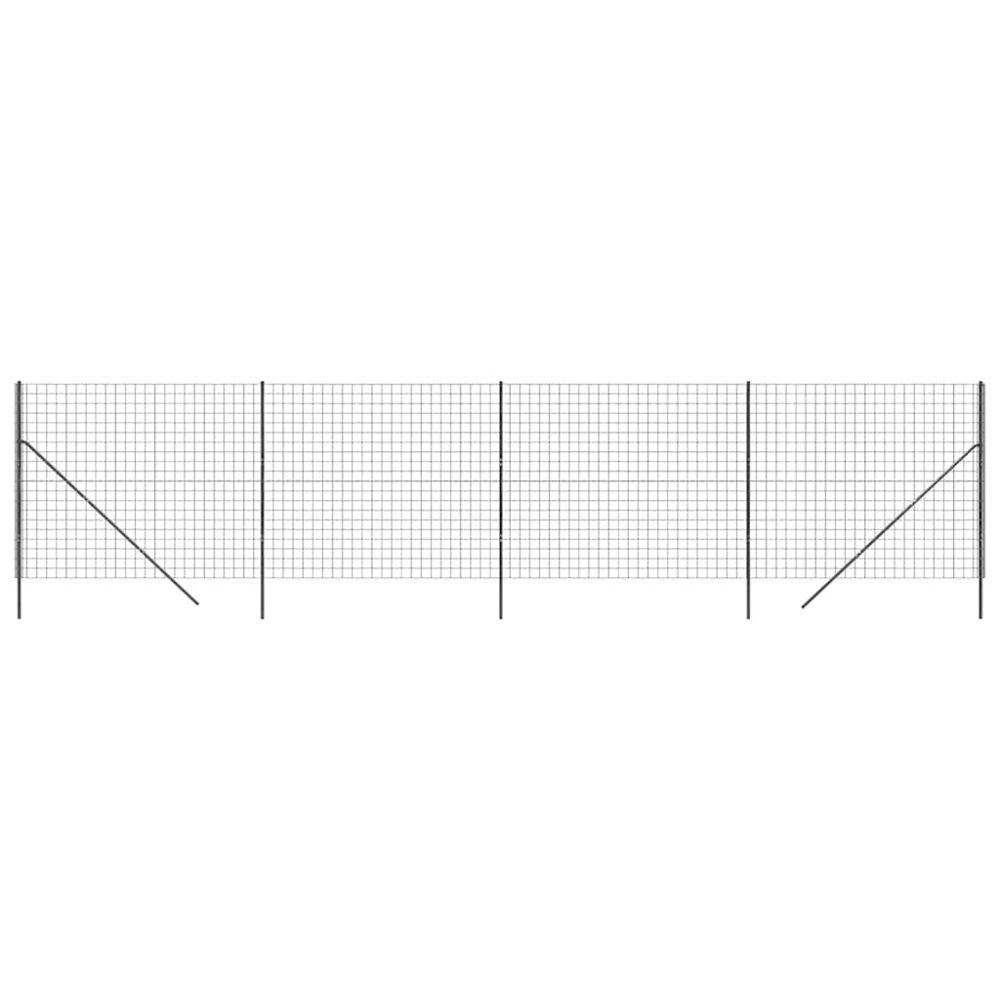 Clôture en treillis métallique anthracite 2x10 m