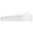 Belvédère avec toit blanc 20,07x4,08x3,22 m polyéthylène