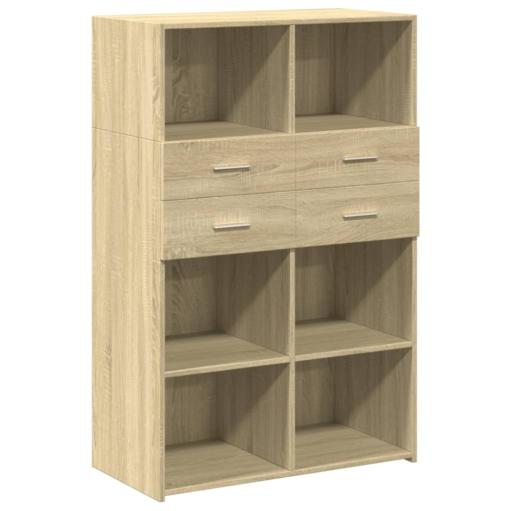 Buffet bahut commode armoire meuble de rangement organisateur cuisine salle de séjour salon haut sonoma 80 x 42,5 x 124 cm bo