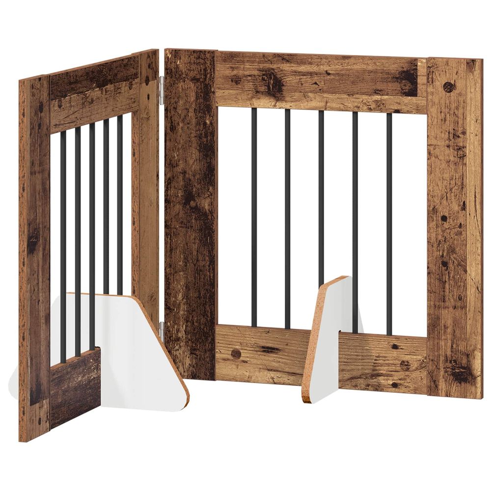 Porte de chien pliable avec supports 2 pc bois ancien 120,5 cm