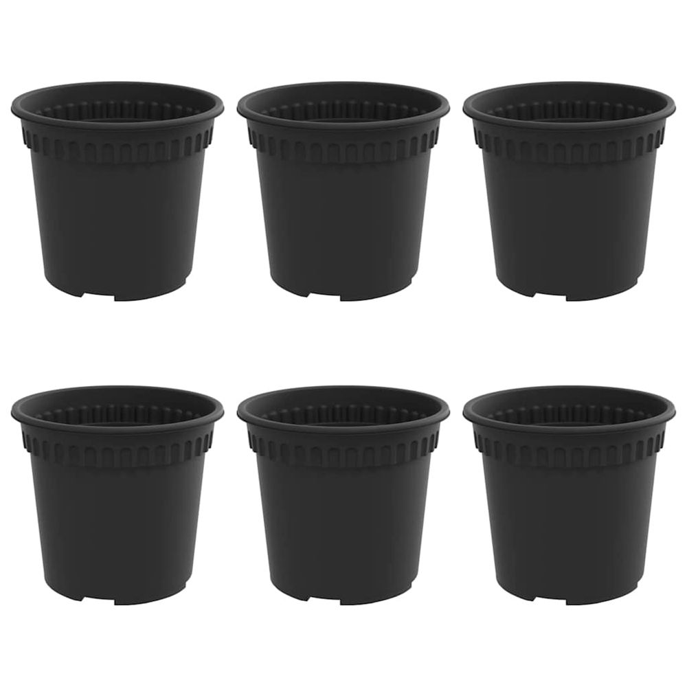 Pot à fleurs rond 6 pc noir ø 15 x 12 cm plastique