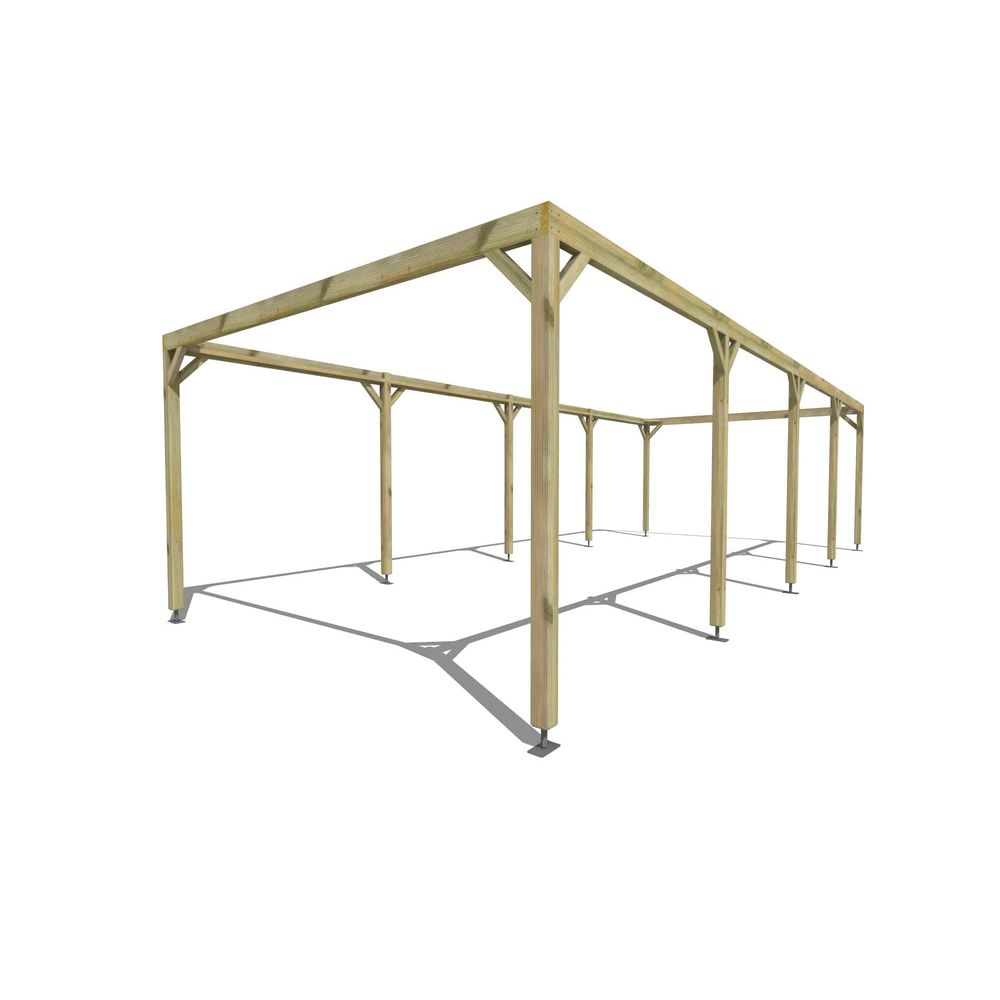 Pergola bois • 10m x 4m • indépendante • cadre simple • livraison comprise