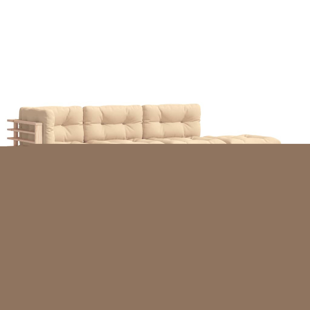 Salon de jardin 6 pcs avec coussins bois massif