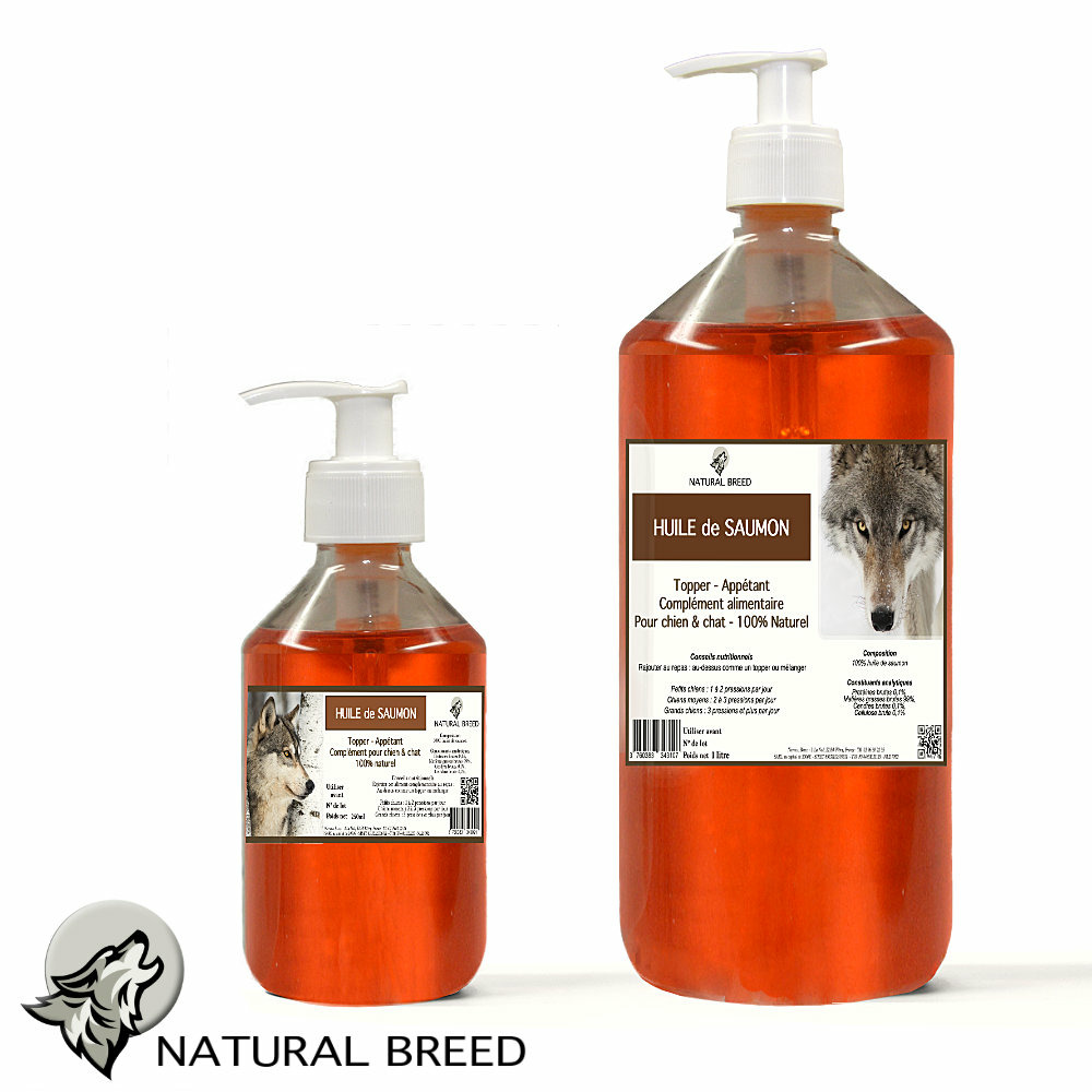 Huile saumon - topper naturel - chien & chat - 250 ml