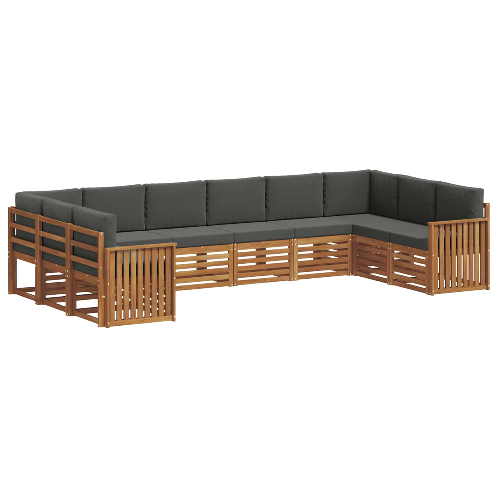 Ensemble de canapé d'angle 10 pcs naturel et anthracite