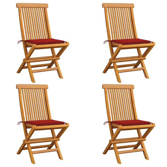 Chaises de jardin avec coussins rouge