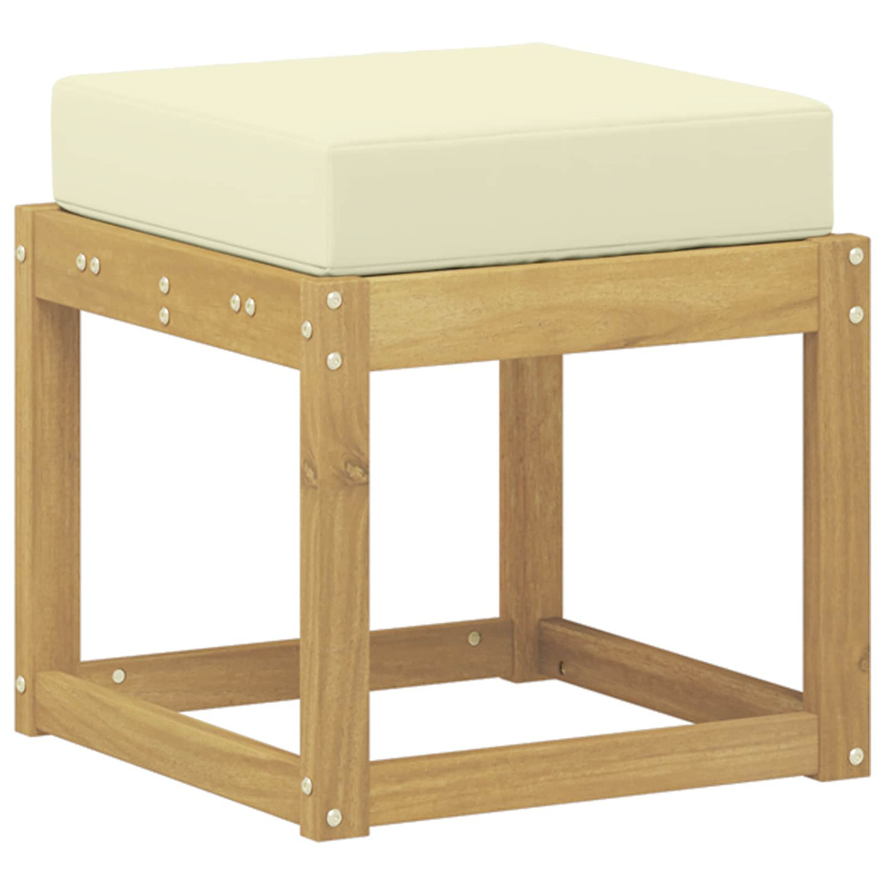 Banc de jardin blanc 43 x 43 x 45 cm bois d'acacia massif