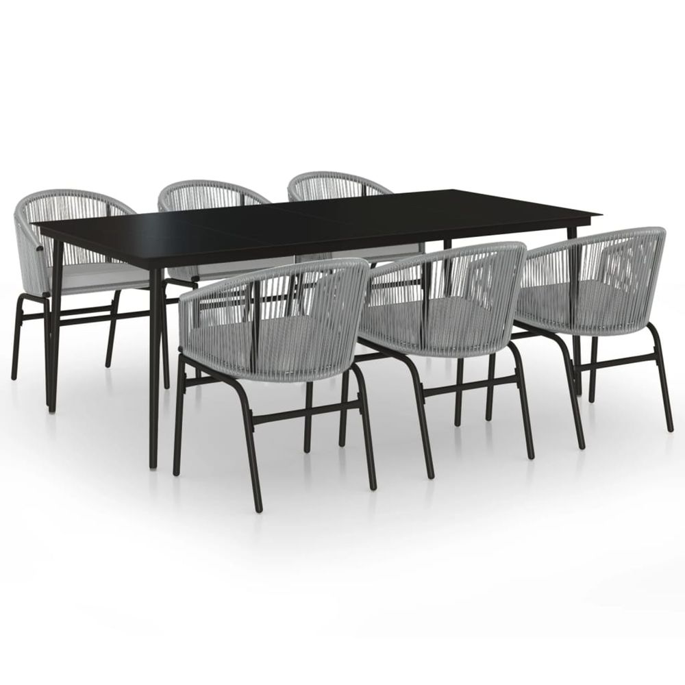 Ensemble à manger de jardin 7 pcs gris