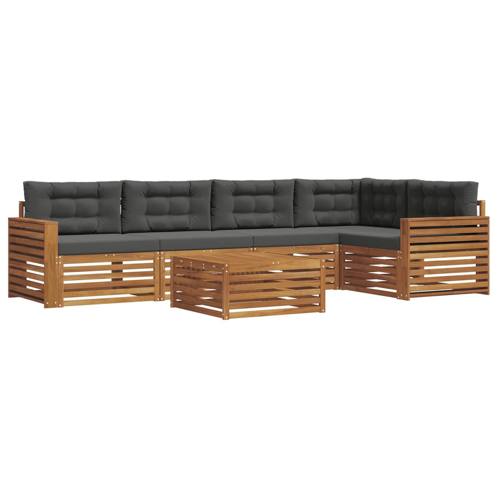 Ensemble de canapés d'extérieur 6 pcs naturel et anthracite