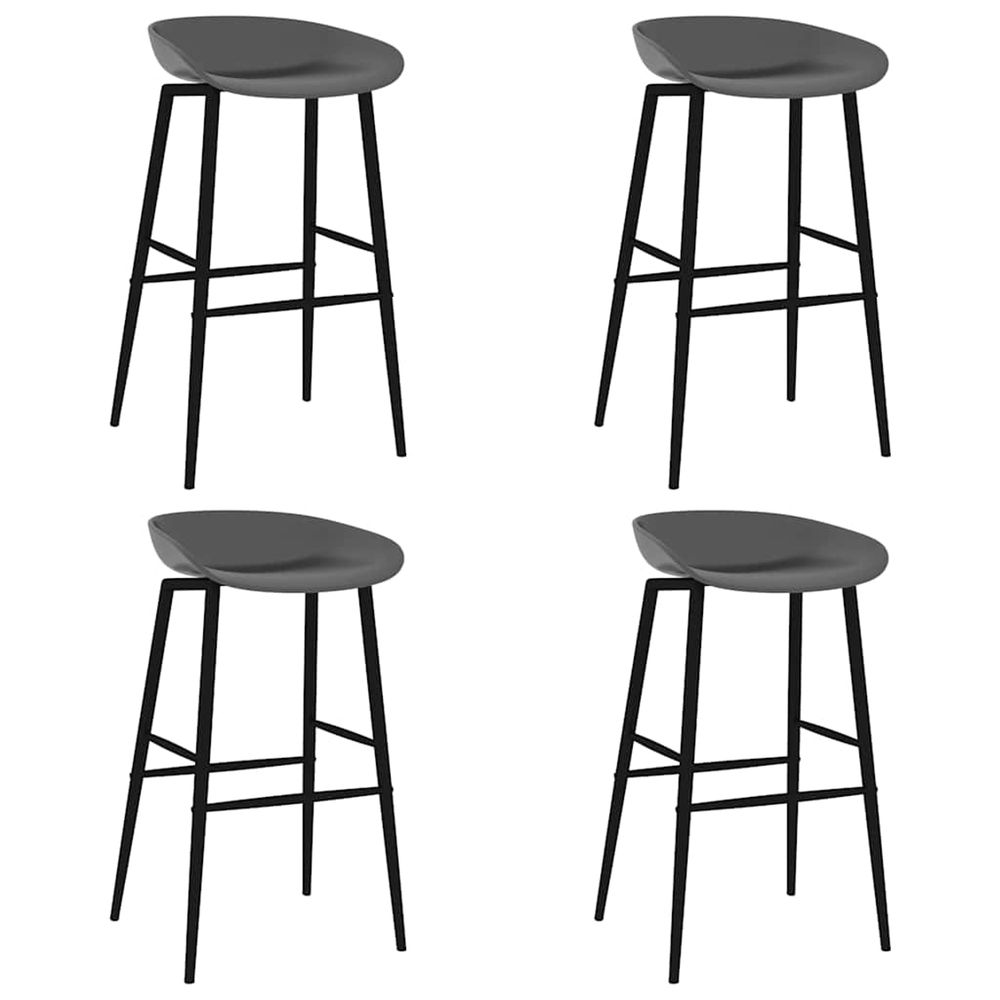 Chaises de bar lot de 4 gris