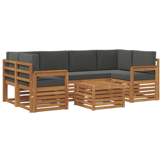 Ensemble de canapés d'extérieur 7 pcs naturel et anthracite