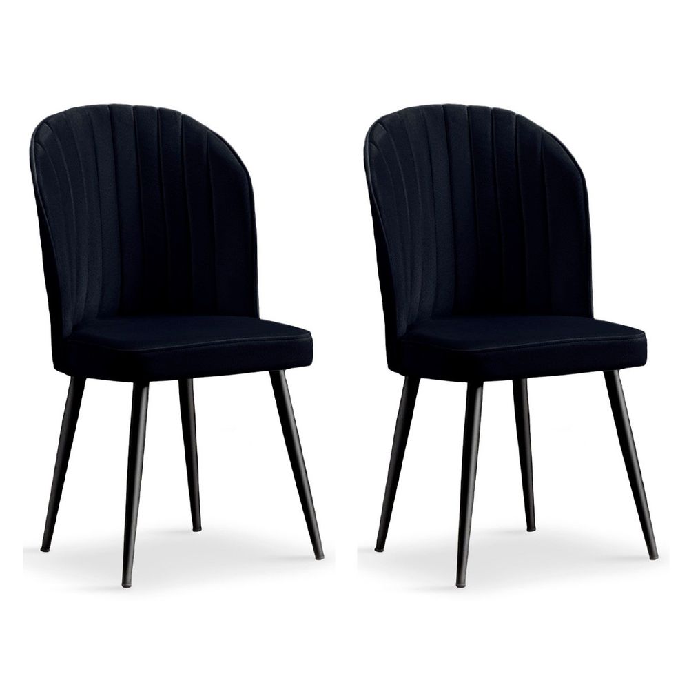 Lot de 2 chaises matelassées en velours 