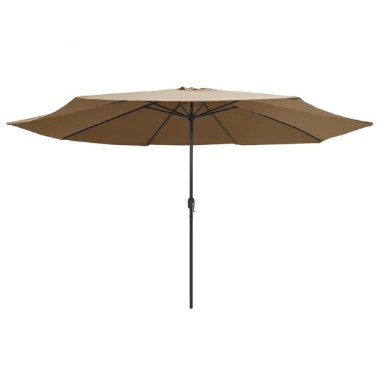 Parasol de jardin avec mât en métal 390 cm taupe