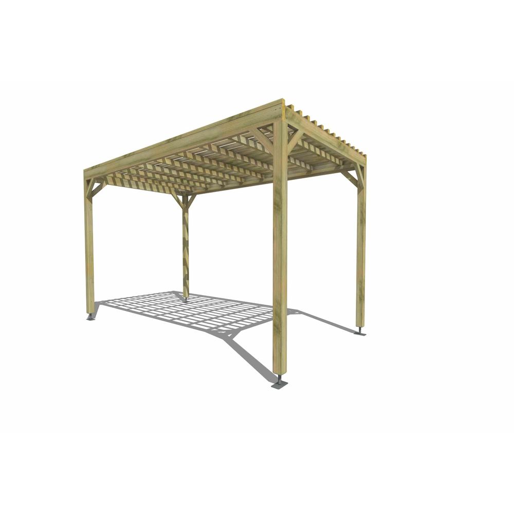 Pergola bois • 2m x 4m • indépendante • sens largeur • lattage bois • livraison comprise