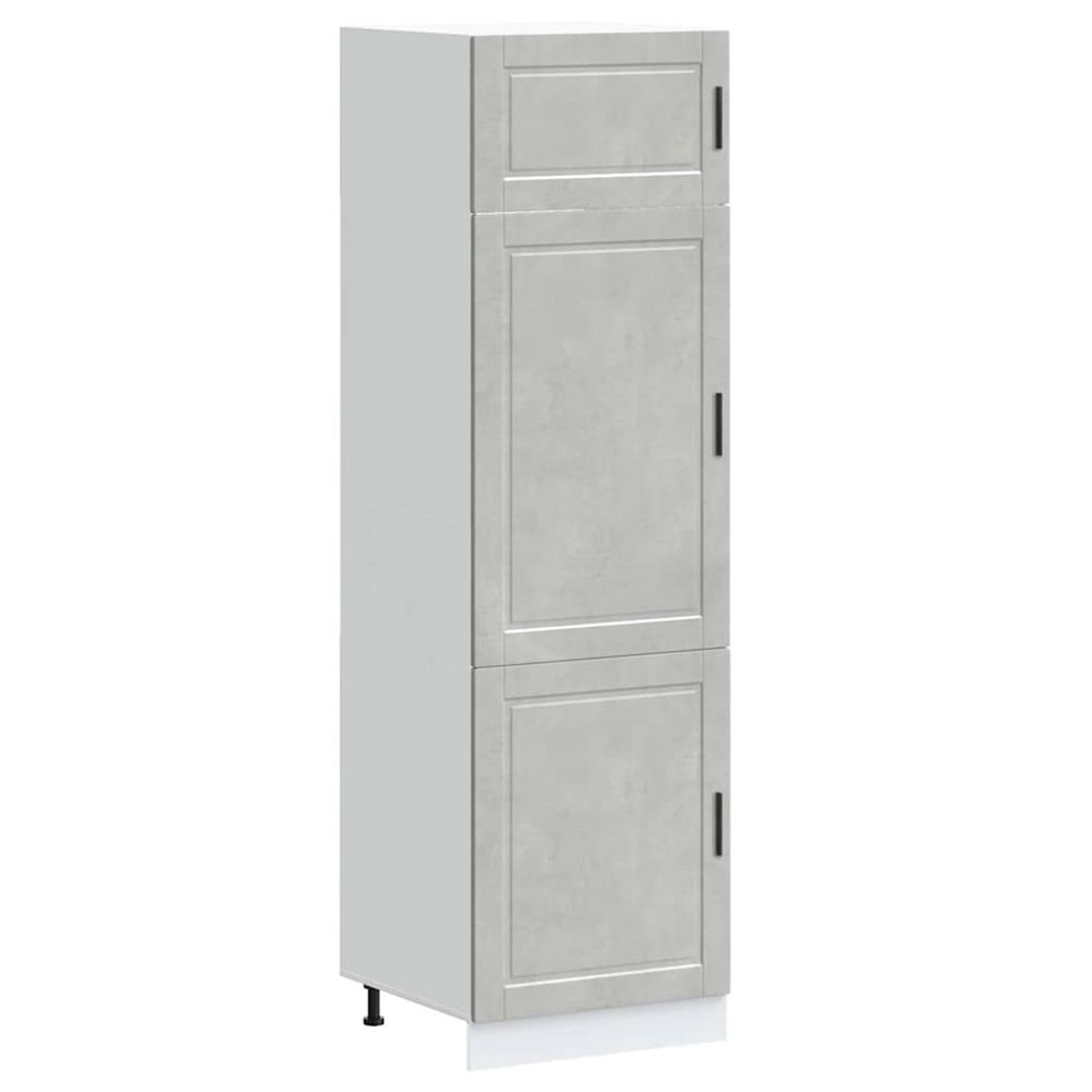 Armoire de cuisine porto gris béton bois d'ingénierie