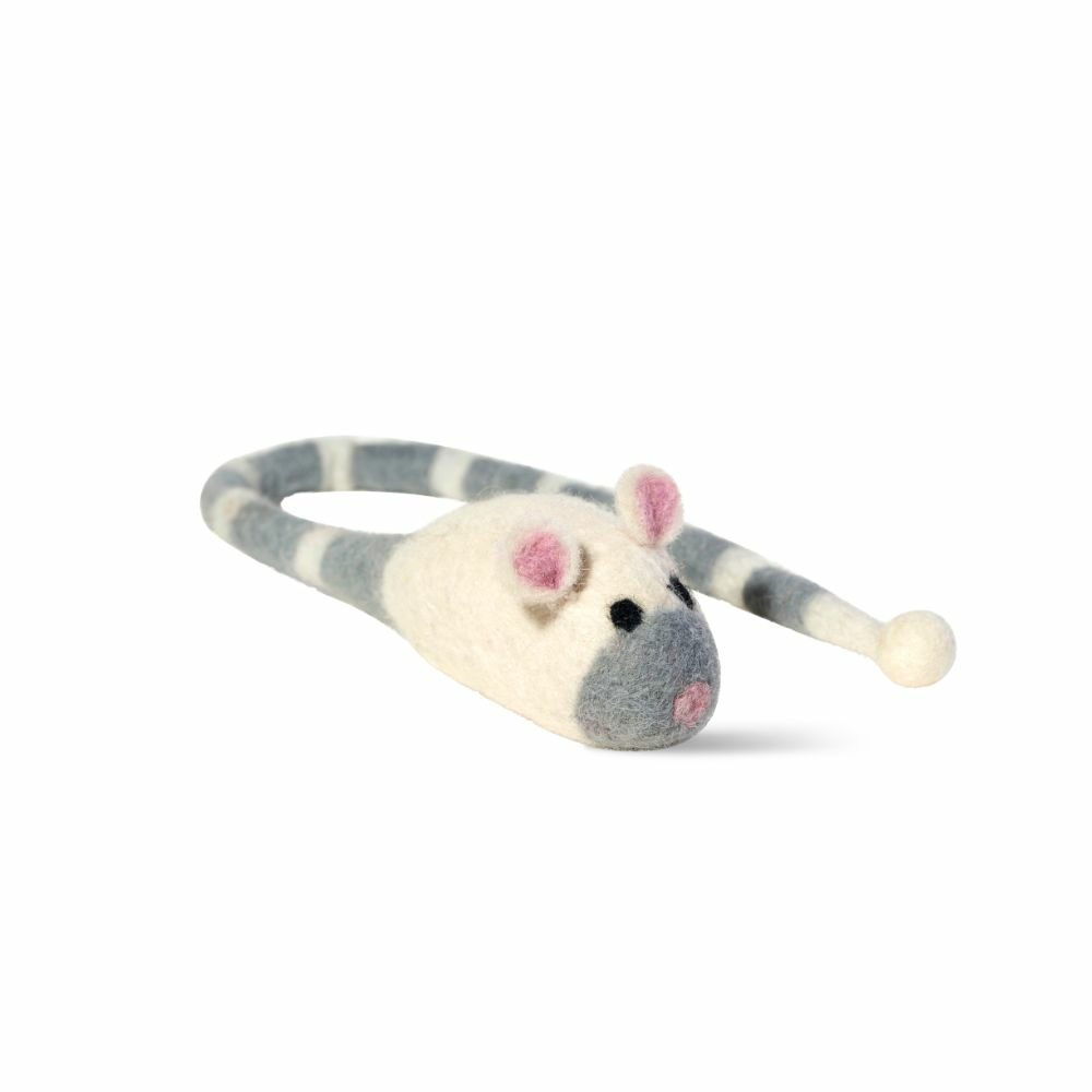 Peluche souris jouet pour chat en laine artisanale ragon
