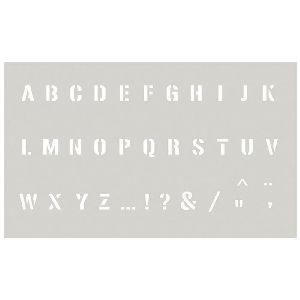 Pochoir 12 x 20 cm - alphabet majuscule n°2
