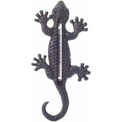 Thermomètre lézard en fonte 10.5 x 1 x 21.5 cm