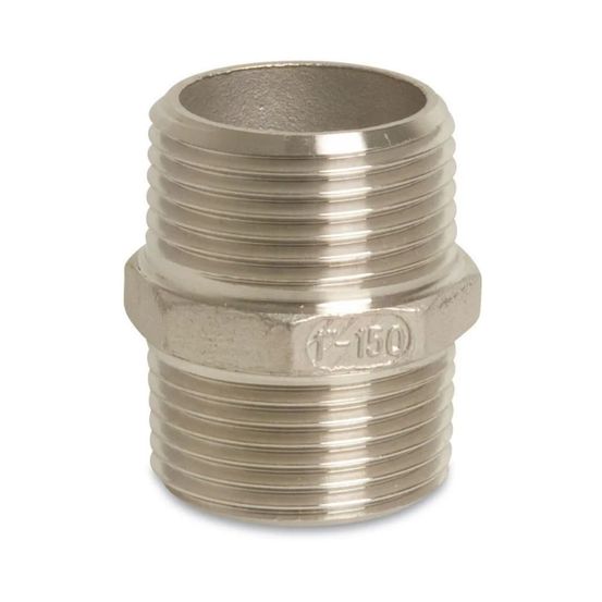 Double mamelon en acier inoxydable 1/2 pouce, raccord fileté - boni-shop