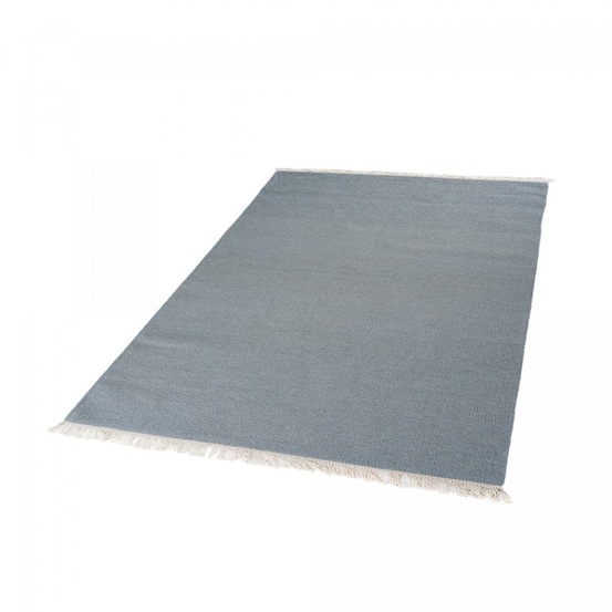 Tapis salle à manger 200x290 fait main en laine gris clair rectangle motif uni