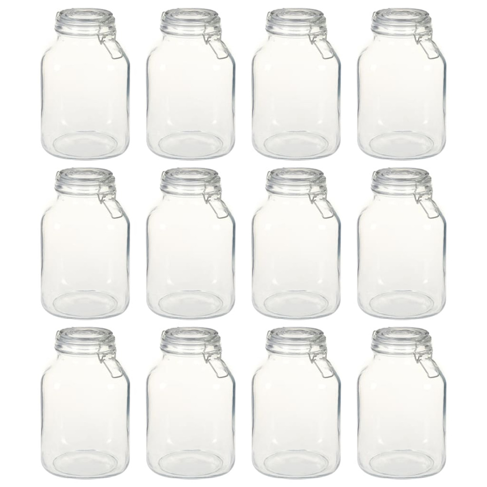 Pots en verre avec serrure 12 pcs 3 l