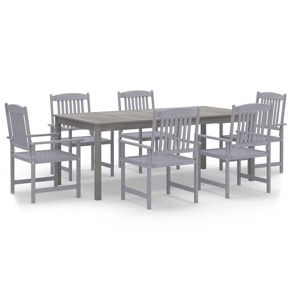 Ensemble à manger de jardin 7 pcs bois d'acacia gris