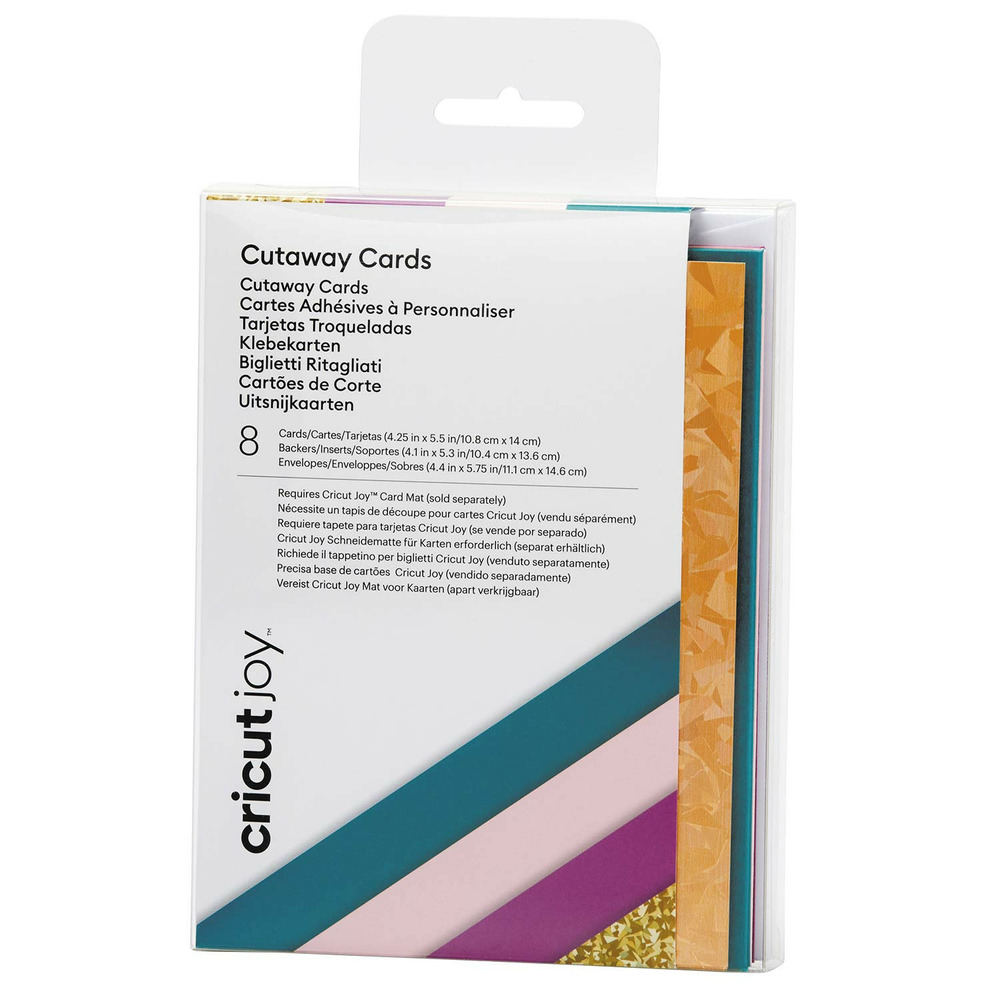8 cartes adhésives et enveloppes émeraude / fuchsia - cricut