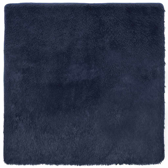 Tapis shaggy à poils longs navarra bleu marine 120x120 cm