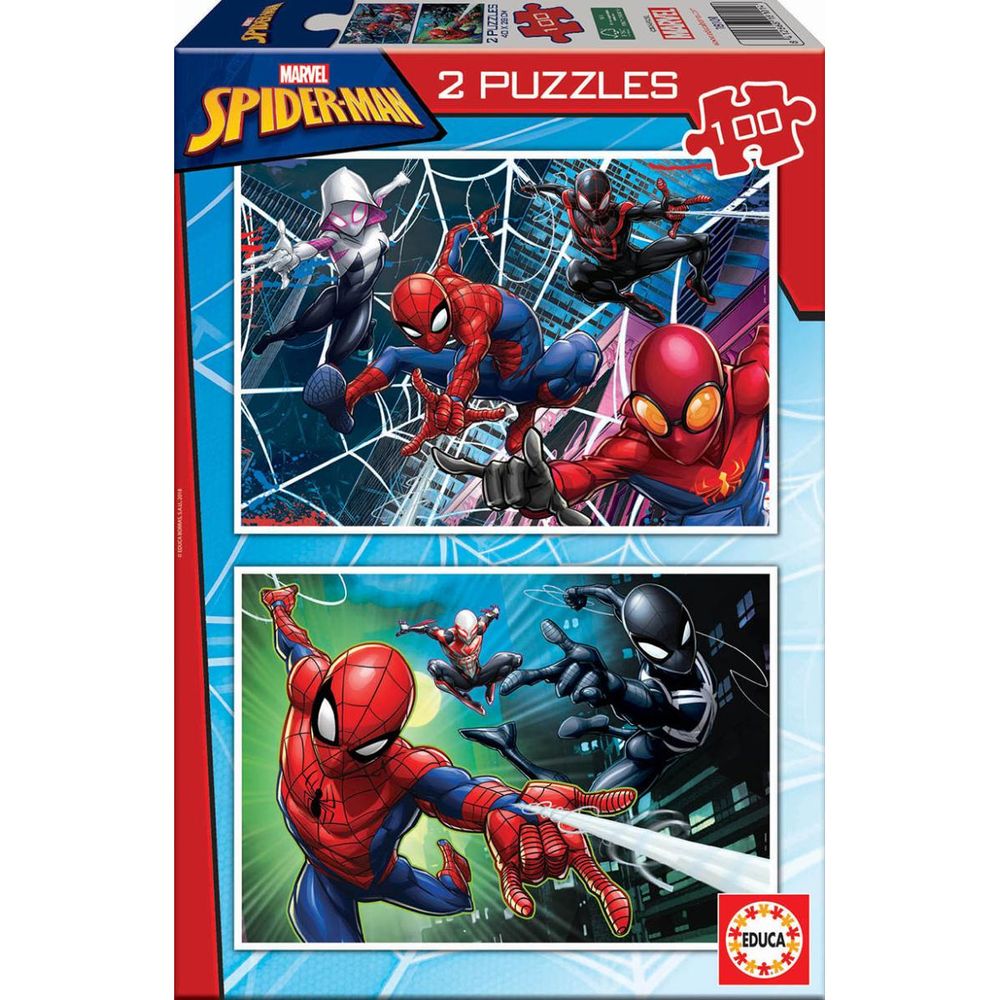 Puzzle 2 x 100 pcs - spider-man - marvel