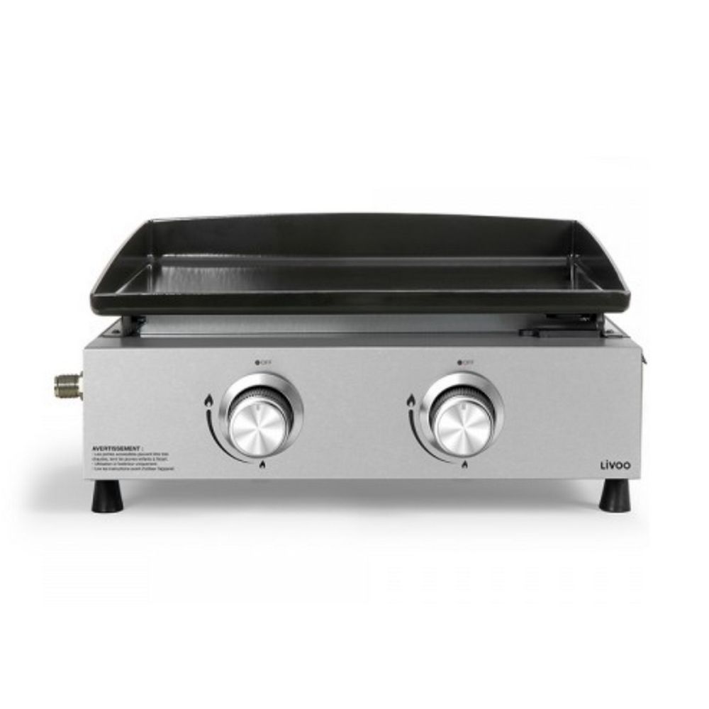 Plancha gaz 5000w plaque acier émaillé 45.5x35.5cm - doc323i