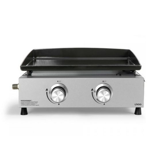 Plancha gaz 5000w plaque acier émaillé 45.5x35.5cm - doc323i