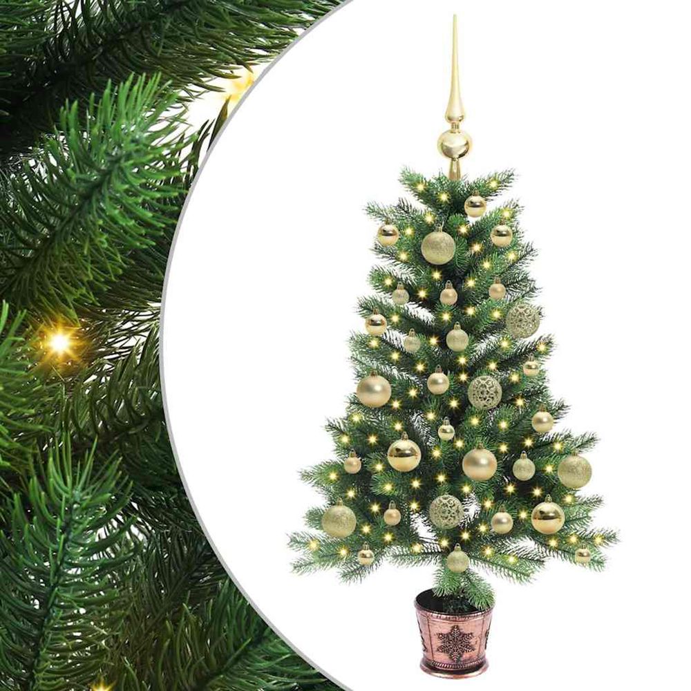 Sapin de noël avec 150 led avec support vert 90 cm pe