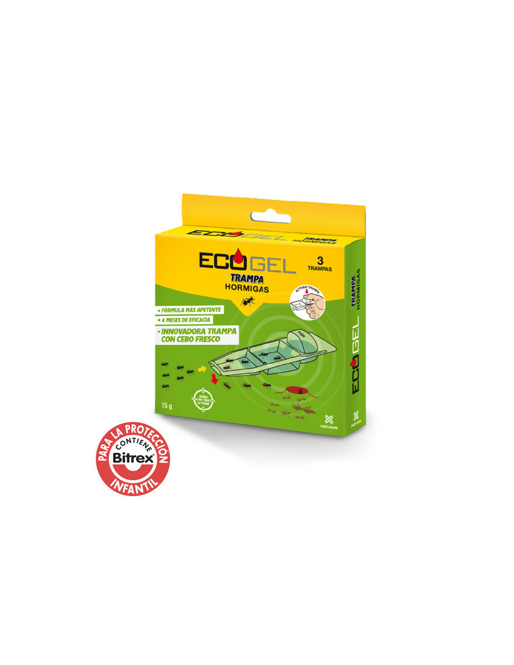 Ecogel fourmis kit 3 pièges 15gr.