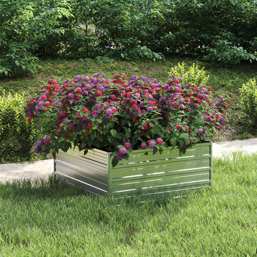Carré potager acier galvanisé pour jardin et terrasse 100x100x45cm