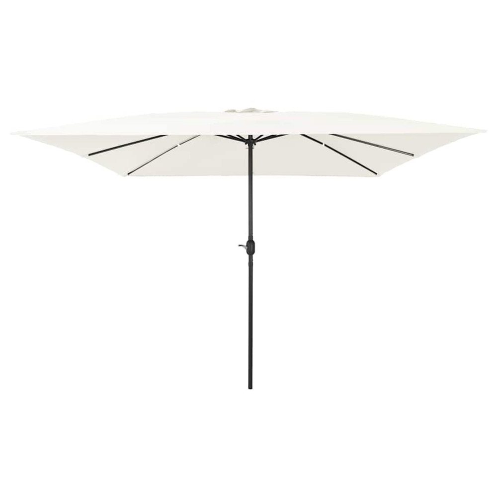 Parasol de jardin sable 295 x 295 x 245 cm polyester et acier