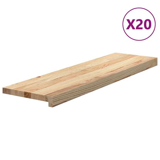 Marches d'escalier 20pcs non traité 90x30x2cm bois chêne massif