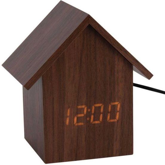 Réveil led en bois house bois foncé