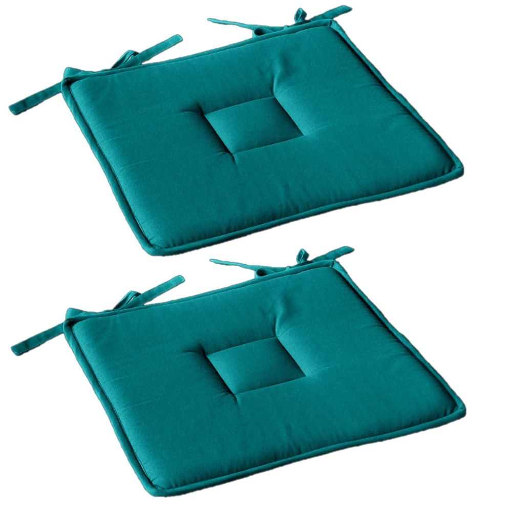 Lot de 2 galettes de chaise en coton panama