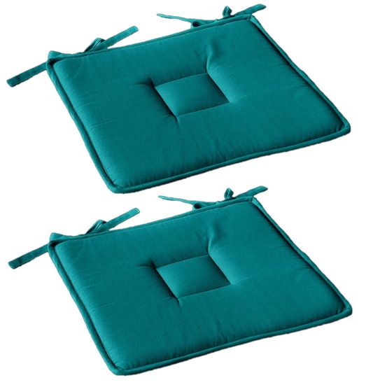 Lot de 2 galettes de chaise en coton panama