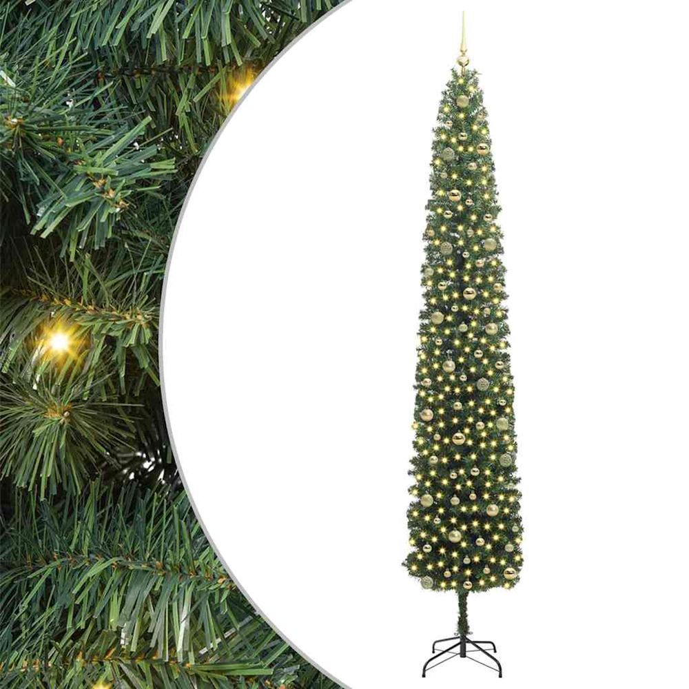 Sapin de noël artificiel vert 270 cm pvc et acier et plastique