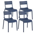 Lot de 4 chaises de terrasse en plastique bleu pacific