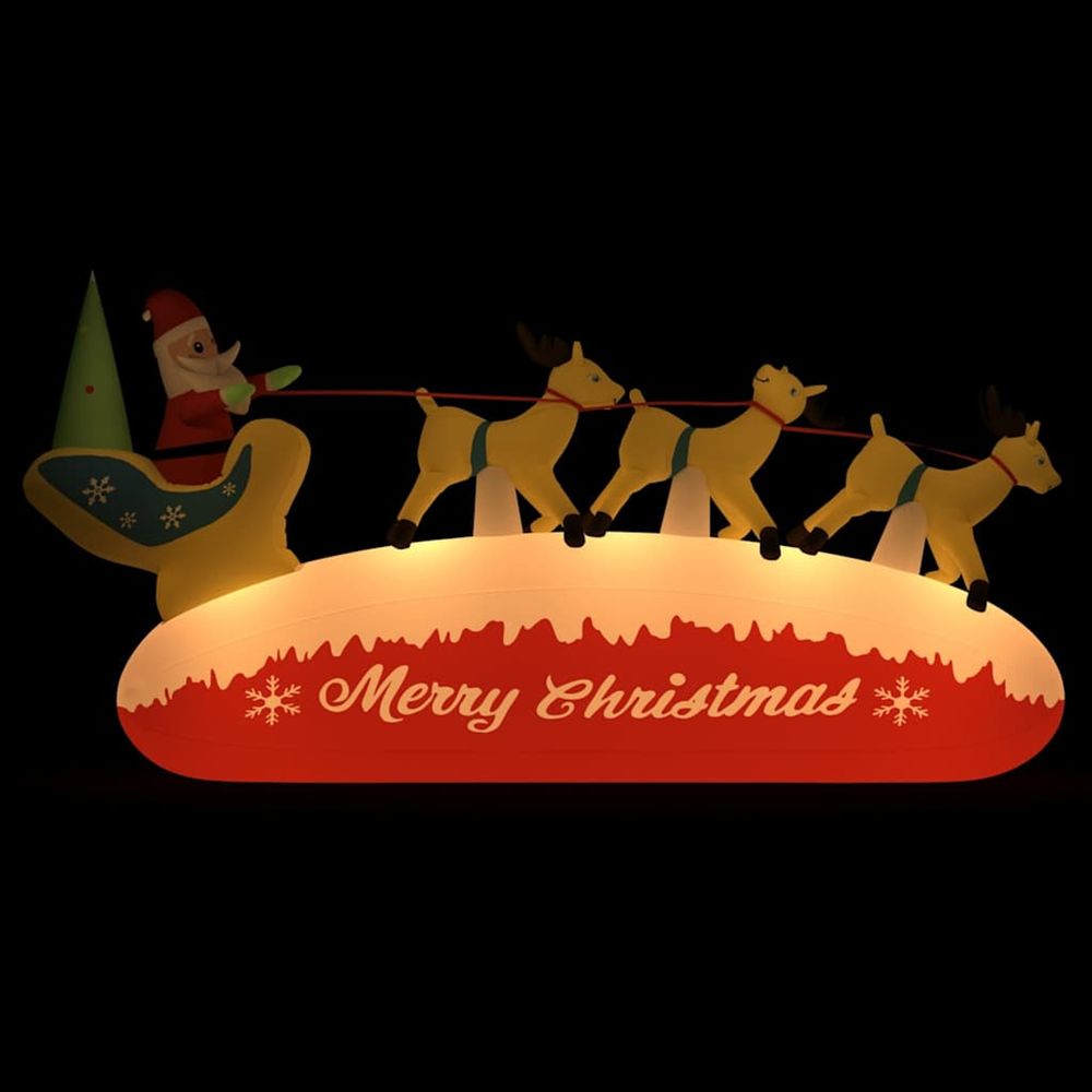 Décoration gonflable de père noël et renne avec led 145 cm