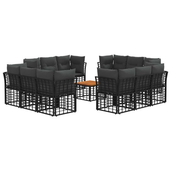 Ensemble de canapés d'extérieur 13 pc noir et gris foncé