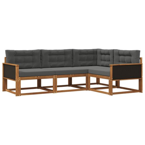Ensemble de canapés d'extérieur 4 pc naturel et anthracite