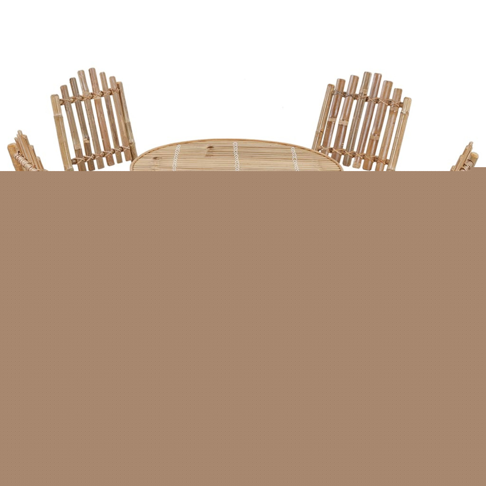 Ensemble à manger d'extérieur pliable 5pcs avec coussins bambou