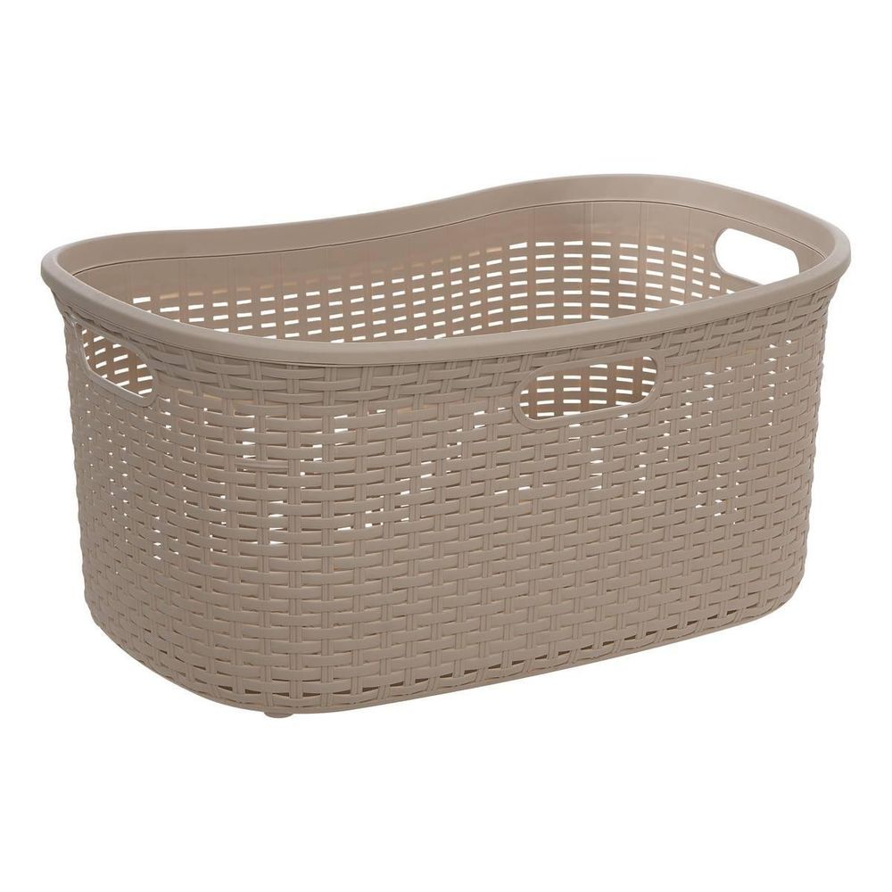 Corbeille à linge effet rotin 